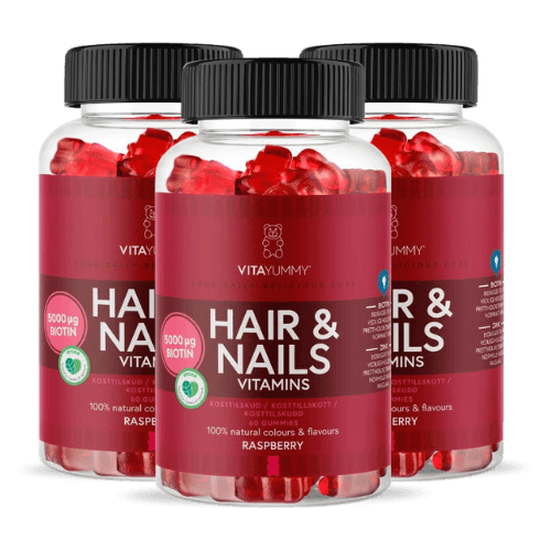 3 x VitaYummy Hair & Nails Gummies (60 stk) hos Helsebixen